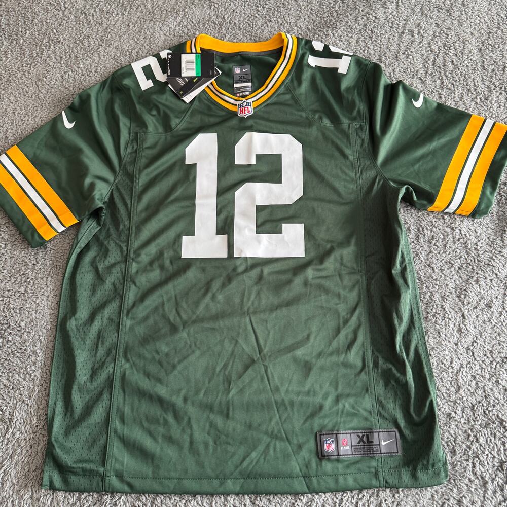NWT Nike On Field Game NFL Green Bay Packers Aaron Rodgers Green Jersey Men's XL